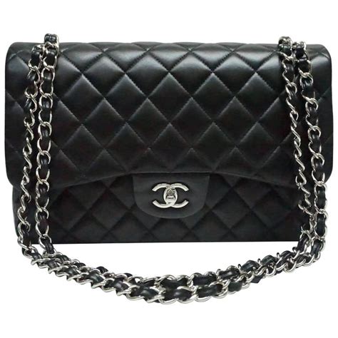 chanel black bag silver clip|jumbo chanel bag price.